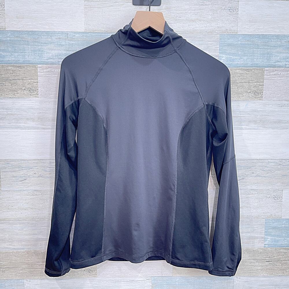 Delta Air Lines Lands End Mock Neck Active Baselayer Pullover Black Women Small